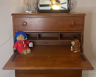 Vintage Secretary Desk With Mirror Decor