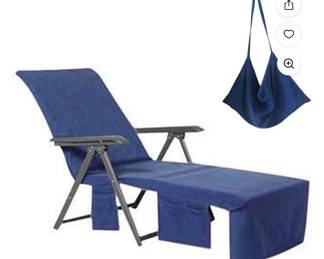 Two Terry Cloth Beach Chair Covers Red And Blue Stock Photo Showing Them In Use