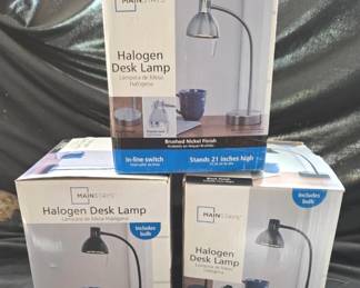 3 Mainstays Halogen Desk Lamps W Bulbs