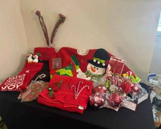 Bright Greens, Reds Black Christmas Decor