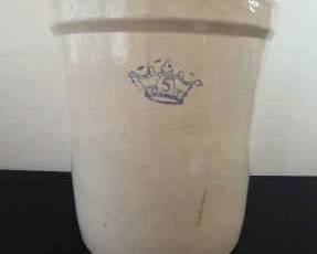Vintage Robinson Ransbottom Blue Stoneware Crock