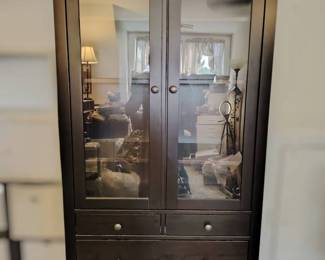 Modern Black Wooden Cabinet Left Section 1 of 3 Connects with Entertainment Center Cabinet