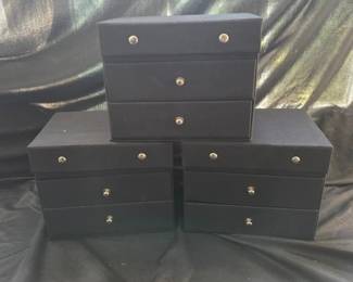 Trio Of Canvas Jewelry Boxes