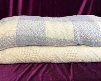 Two Cotton Loose Weave Blankets