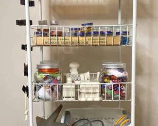 Rolling Craft Cart With Mat, Ribbons, And More