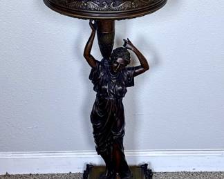 Vintage Art Nouveau Bronze Figural Cigarette Stand