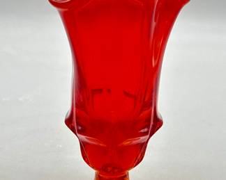 Vintage Fenton Amberina Footed Handkerchief Vase