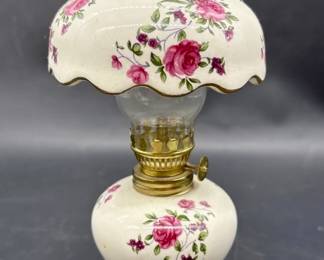 Vintage Victorian Hurricane Oil Lamp w/ Shade