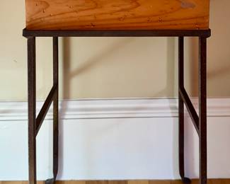 Pine Storage Box on Iron Stand