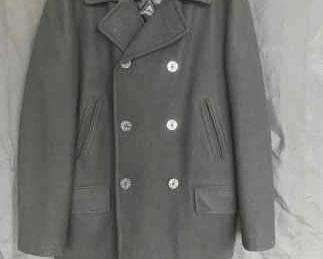 Nautica Wool Polyester Overcoat Black Size L