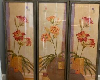 Three Pamela Gladding In The Garden Abstract Floral Framed Prints