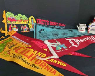 Vintage Pennants From Disneyland Knotts Berry Farms And Charlie Brown Themes