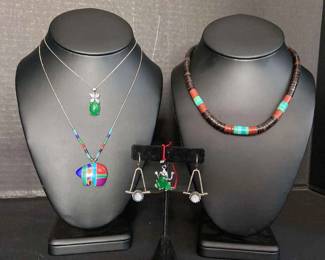Native American Multi Stone Necklace With 18k Gold Filled Necklace And Pendant