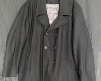 Calvin Klein Wool Polyester Black Overcoat Size XXL