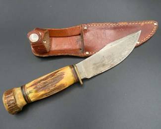 Vintage Marbles Gladstone Hunting Bowie Knife With Sheath