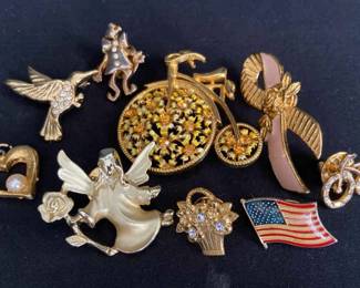 Collection of Avon Trifari Guisti And Other Vintage Broaches