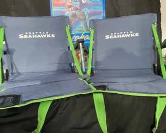 Two Seattle Seahawks Stadium Seats Vintage 1987 Schedule