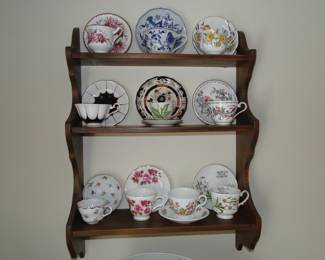 Vintage Cups and Saucers and shelf