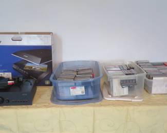 Epson Scanner, Cambridge audio and large collection of premium Baroque CD's. Many sets with booklets.