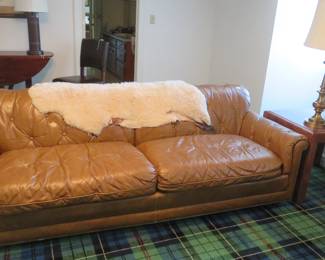 Well loved leather couch.