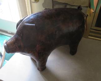 Omersa leather pig footstool.