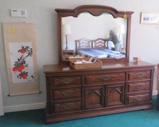 Drexel Heritage triple dresser & mirror.
