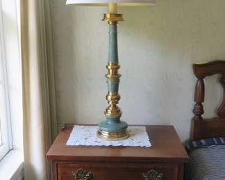 Hickory Heritage nightstand and exquisite lamp.