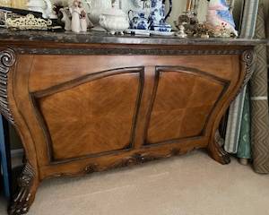 ornate bar with marble top- sideboard