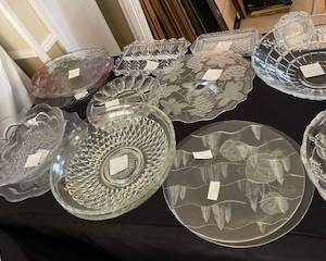 various crystal- anchor hocking, Jeanette company, federal glass, mikasa, early american pattern glass, Shannon and others