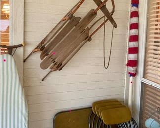 Vintage Sled & Table & Chairs