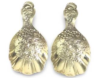 Pair Vintage Sterling Silver Tea Caddy Spoons