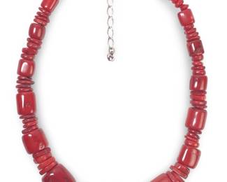 Jay King DTR Sterling Red Bamboo Chunky Coral