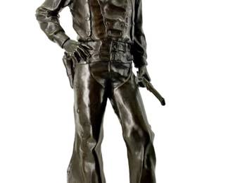 Bronze John Wayne with Rifle Sculpture