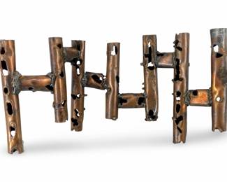 Skip Fox Abstract Brutalist Copper Pipe Sculpture