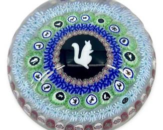 Millefiori Baccarat Crystal Squirrel Paperweight