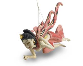 Carved Dewi Sri Spirit Chaser Wayang Golek Puppet