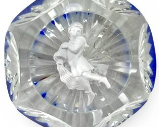 Vintage Baccarat Sulphide Zodiac Paperweight