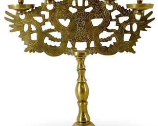 Brass Dragon Motif 5-Light Candelabra