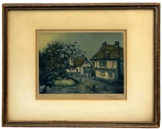 Signed Louis Davril/Lucien Dasselborne Etching