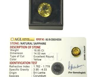 16.85ct Excellent Round Sapphire Gemstone