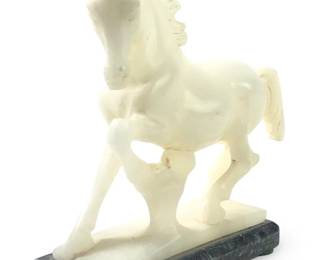 Mid-Century Desktop Alabaster Horse Figure