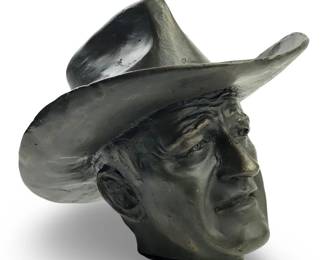 Small John Wayne Bronze Desktop Bronze Bust