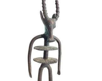 Bronze African Sculpture Dogon Figure From Mali