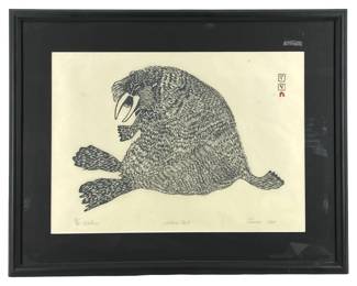 Walrus Signed Tumira Ashoona Stonecut 9/50