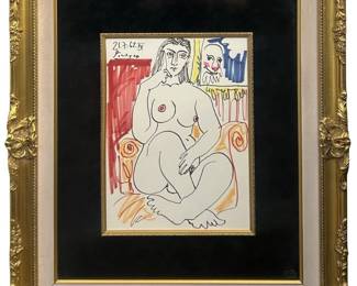 Signed Attributed Picasso Original Marker Drawing