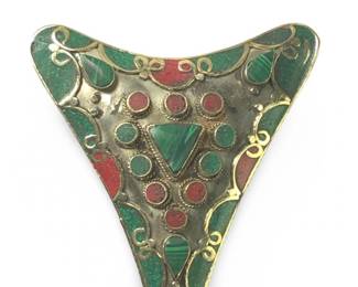 Unique Silver Triangle Inlay Pendant