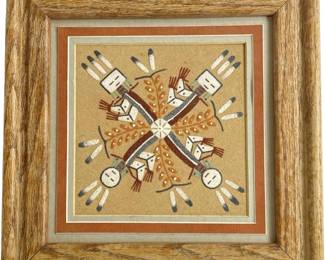 Signed Native American Sand Art âRainbow"