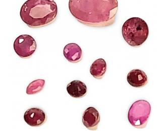 (12) Assorted Loose Ruby Gemstones