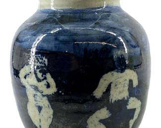 Signed Paul R. Smith Blue and White Art Vase