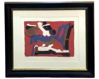 Signed Marino Marini "Cheveaux Et Cavalier" Litho